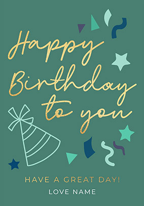 Simple Happy Birthday To You Personalised Card