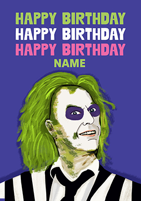 Beetlejuice Personalised Birthday Card