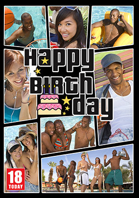 Multi Photo Upload Gamer 18th Birthday Card