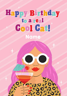 Real Cool Cat Birthday Card