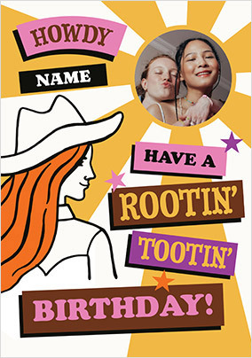 Rootin' Tootin' Birthday Photo Card