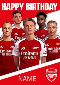 Tap to view Arsenal Football Male And Female Players Birthday Card