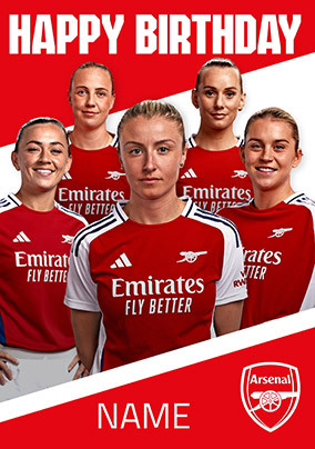 Arsenal Football Female Players Birthday Card