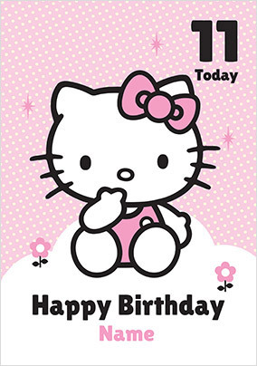 Hello Kitty Age 11 Birthday Card