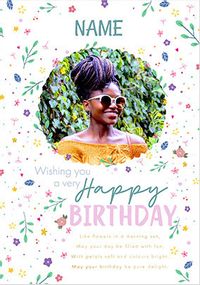 Tap to view Personalised Ditsy Floral Photo Birthday Card