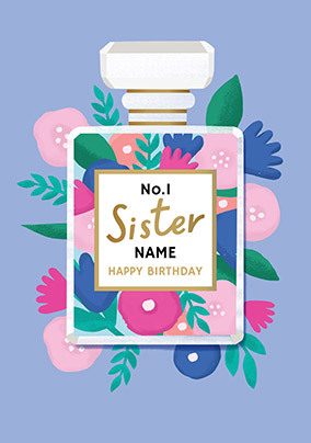 Sister Perfume Bottle Birthday Card