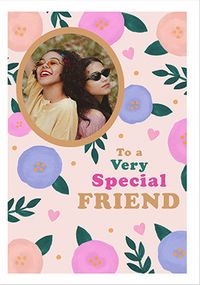 Tap to view Special Friend Floral Birthday Photo Card