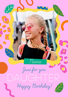 Animal Print Daughter Photo Birthday Card