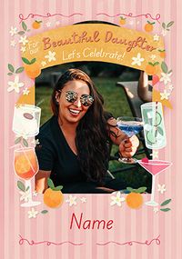 Tap to view Happy Hour Daughter Photo Birthday Card