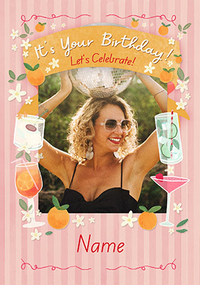 Happy Hour Photo Birthday Card