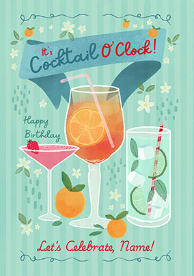 Cocktail O'Clock Birthday Card