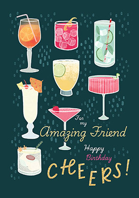 Cheers Friend Birthday Card