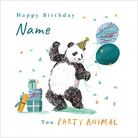 Party Panda Personalised Birthday Card