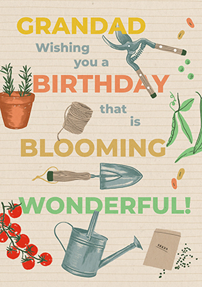 Grandad Blooming Wonderful Birthday Card