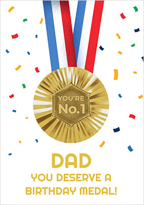 You're No.1 Dad Birthday Medal Card