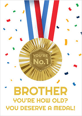 You're No.1 Brother Birthday Medal Card