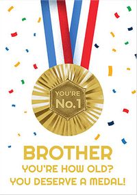 Tap to view You're No.1 Brother Birthday Medal Card