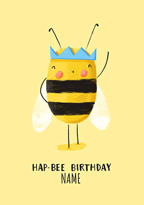 Personalised Hap-bee Birthday Card