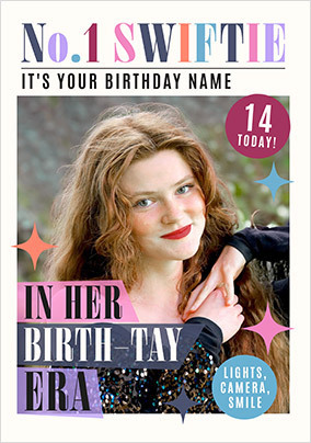 No 1 Swiftie Magazine 14th Birthday Photo Card