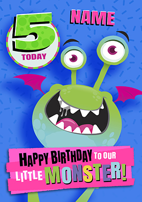 To Our Little Monster Age 5 Birthday Card