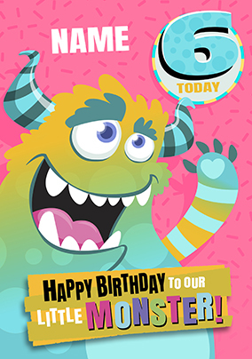 To Our Little Monster Age 6 Birthday Card