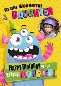 Tap to view To Our Little Monster Daughter Photo Birthday Card