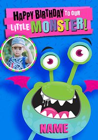 Tap to view To Our Little Monster Personalised Blue Birthday Card