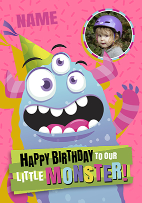 To Our Little Monster Personalised Pink Birthday Card