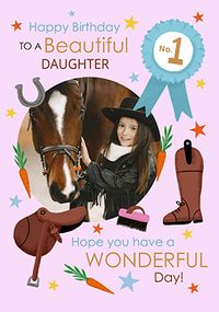 Tap to view Horse Riding Photo Upload Birthday Card for Daughter