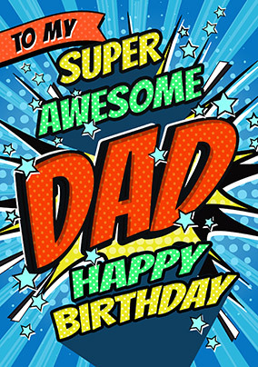 Dad Pop Art Birthday Card