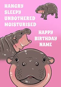 Tap to view Moo Deng Hippo Personalised Birthday Card