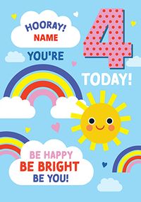 Tap to view Be Bright 4th Birthday Rainbow Card