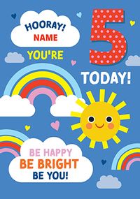 Tap to view Be Bright 5th Birthday Rainbow Card