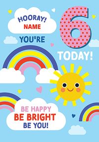 Tap to view Be Bright 6th Birthday Rainbow Card