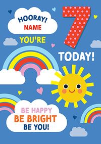 Tap to view Be Bright 7th Birthday Rainbow Card