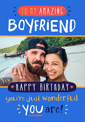 Amazing Boyfriend Photo Upload Birthday Card