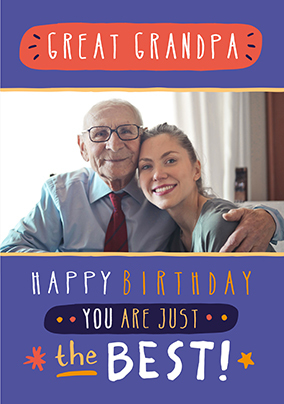 Great Grandpa You're the Best Photo Birthday Card