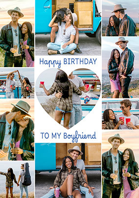 Boyfriend 11 Photo Birthday Card