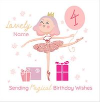 Tap to view Fairy Princess Square 4th Birthday Card