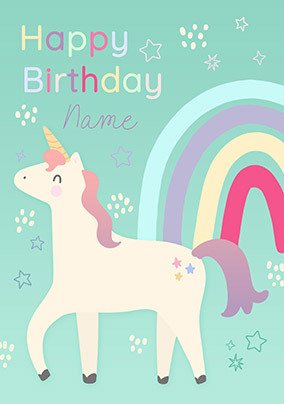 Rainbow Unicorn Birthday Card