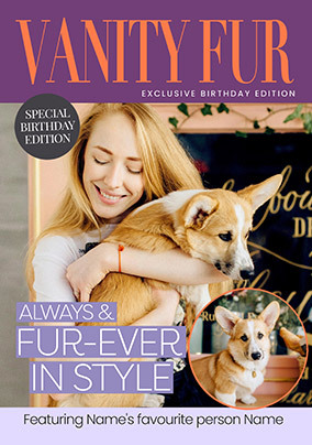 Vanity Fur Magazine Birthday Photo Card