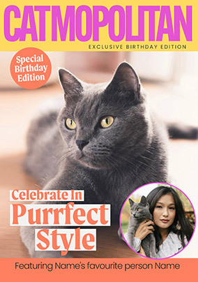 Catmopolitan Magazine Photo Birthday Card