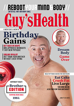 Guy's Health Magazine Brother Birthday Photo Card