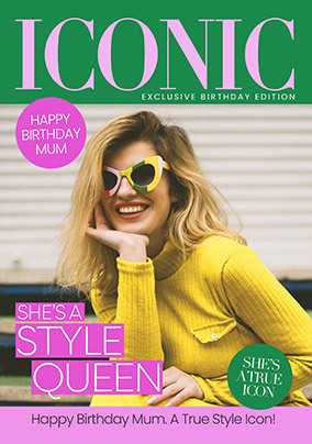 Iconic Magazine Mum Birthday Photo Card