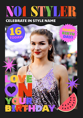 No 1 Styler Magazine 16th Birthday Photo Card