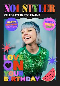 Tap to view No 1 Styler Magazine Birthday Photo Card