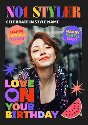 No.1 Styler Magazine Sister Birthday Photo Card