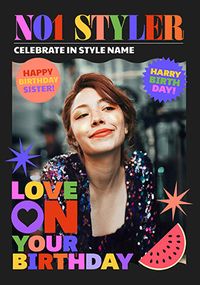 Tap to view No 1 Styler Magazine Sister Birthday Photo Card