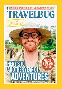 Tap to view Travelbug Magazine Husband Birthday Photo Card