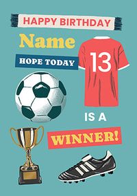 Tap to view 13th Birthday Football Card